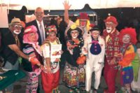 US Congressman Ted Deutsch with Clowns-on-Call at the Ebeneezer Baptist Church